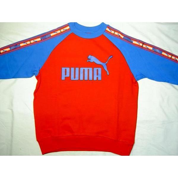 プーマ ジュニア トレーナー puma 160 レッド プリント入り スウェットシャツ