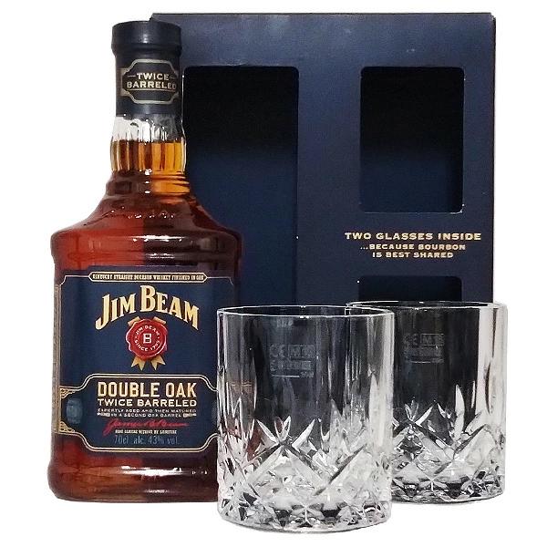 ジムビーム ダブルオーク グラス付き 43度 700ml【並行輸入品】