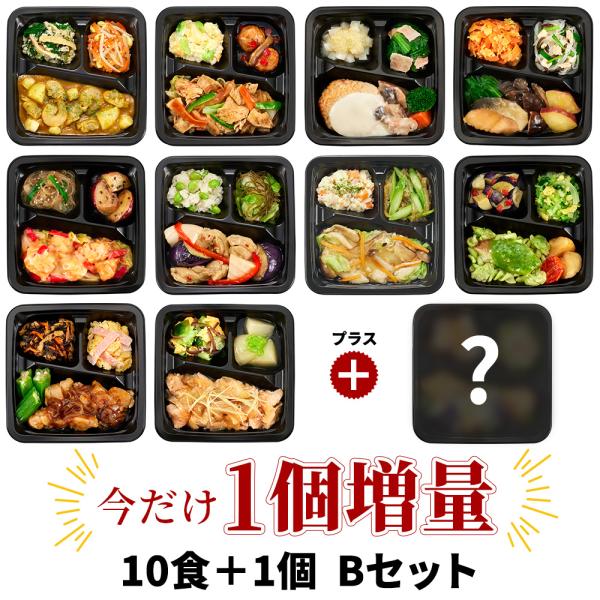 期間限定！人気メニュー1個増量！お値段そのまま、10食＋1個セットでお届けします。増量の人気メニュー1個は【特製味噌カツ】となります。※アレルゲン：小麦・卵・乳成分・ごま・大豆・鶏肉・豚肉おいしさを追求し、栄養バランスへの配慮はもちろん、毎...