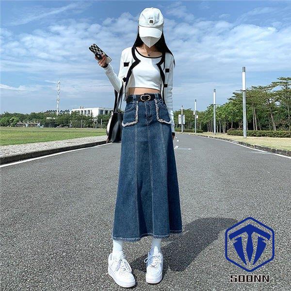 ロングスカート デニムスカート レディーススカート 大人 カジュアル スカート デニム 代 30代 40代 レディース 春 夏 Q427 Nzbsq91 Soonn 通販 Yahoo ショッピング