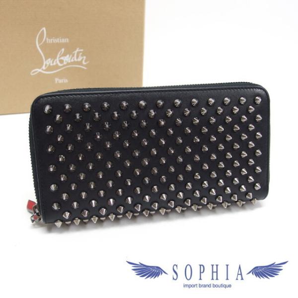 クリスチャンルブタン パネトーネ スパイクウォレット 黒[訳あり