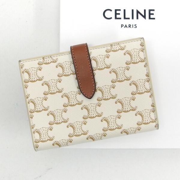 CELINE - CELINE 財布 二つ折り TRIOMPHE ストラップ ウォレット
