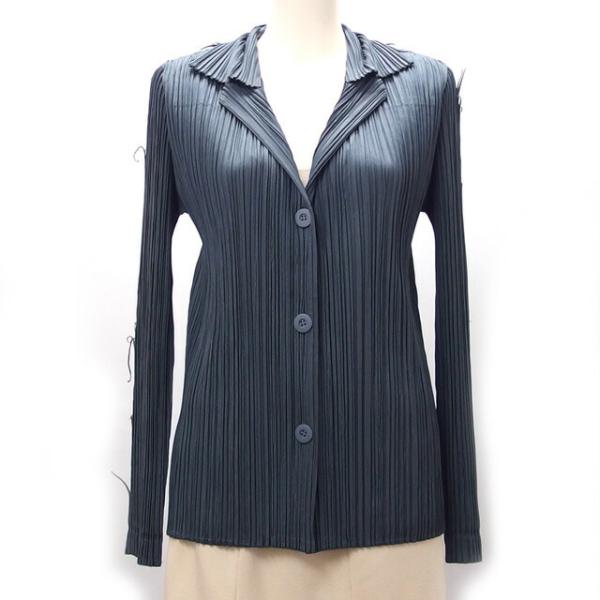 プリーツプリーズ サイズ4 プリーツプリーズ イッセイミヤケ カットオフ プリーツシャツ グレー