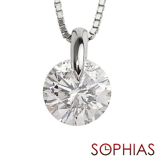 プラチナ ダイヤモンド ネックレス 0.5カラット 一粒 PT 0.5ct 1点留 H 