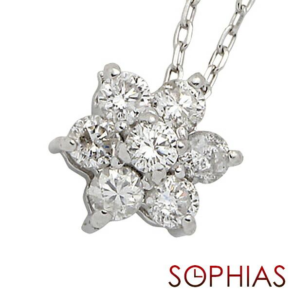 ダイヤモンド ネックレス 0.2カラット 7粒 0.2ct K18 ホワイトゴールド  