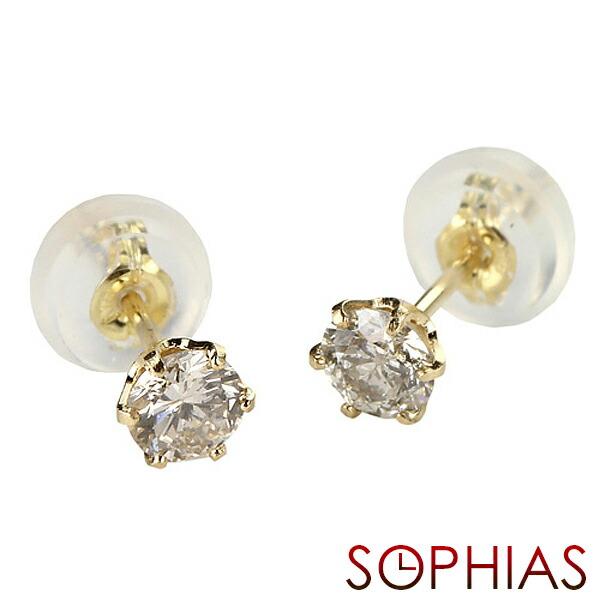 ダイヤモンド ピアス 0.3カラット イエローゴールド 0.3ct 0.15ct ×2  