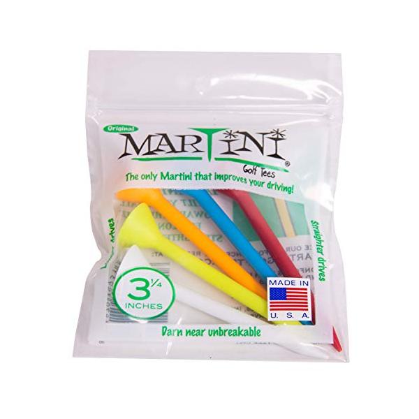 (マティーニゴルフティーズ) Martini Golf Teesティー 耐久性のあるプラスチック製 色各種 3-1/4インチ 5個入り Regular