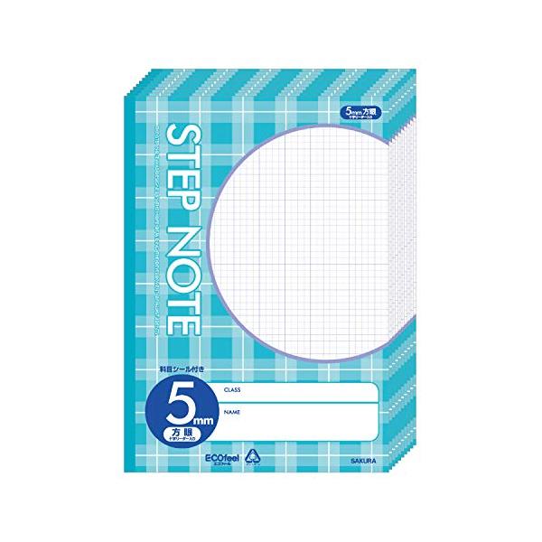 サクラクレパス 学習帳 5mm方眼 N111(10) チェックブルー 10冊