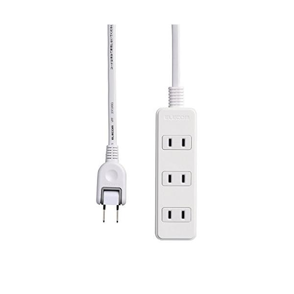 他サイト： エレコム(ELECOM) 電源タップ 配線しやすい180°スイングプラグ 4個口 3m ホワイト T-S02-2430WHの商品画像
