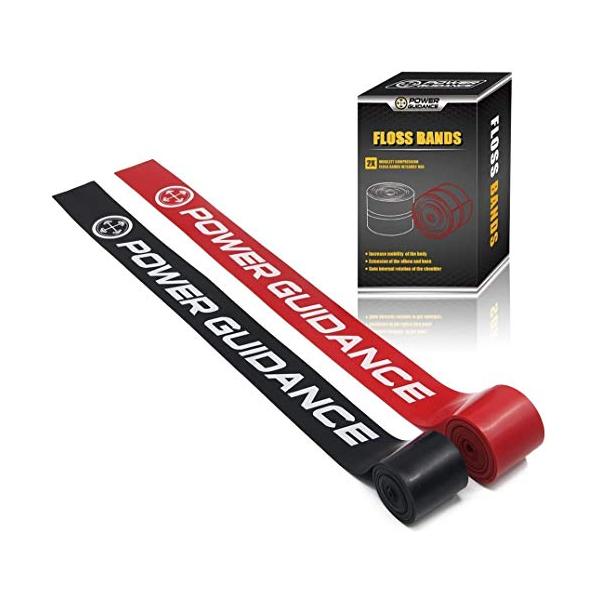 Power Guidance フロスバンド(2パック) 圧縮バンド 流動性&リカバリバンド 動き 筋肉の温め 循環器向上&痛みの軽減用