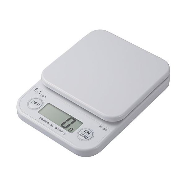 タニタ(Tanita) クッキングスケール キッチン はかり 料理 デジタル 2kg 1g単位 ホワイト KF-200 WH