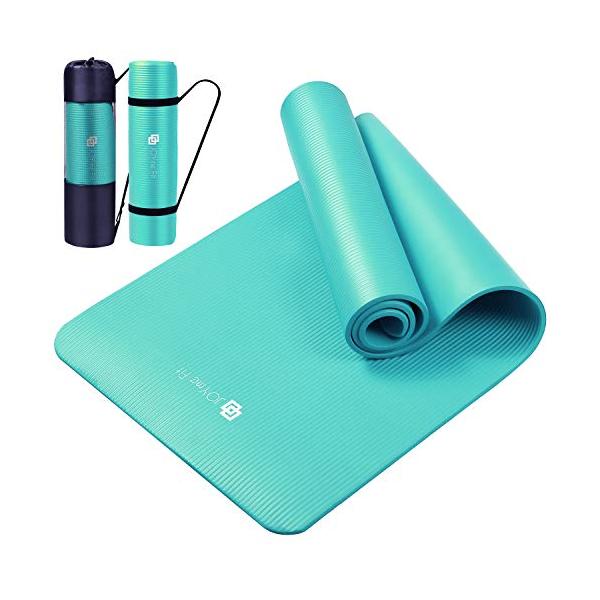 ターコイズ ヨガマット 収納バッグ付き JOYme ヨガマット (ターコイズ/厚め 10mm / 収納バッグ付き