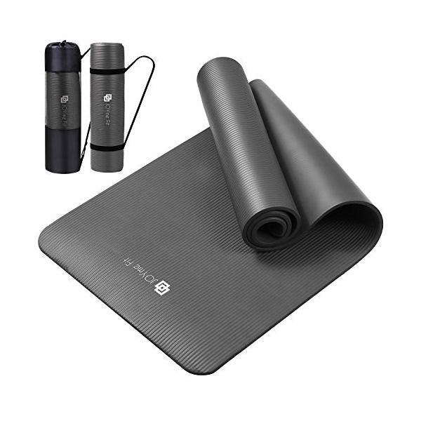 他サイト： JOYme ヨガマット (グレー/厚さ 10mm / 収納バッグ付き) ヨガ トレーニングマット ストレッチマット 筋トレマット エクササイズ マットの商品画像