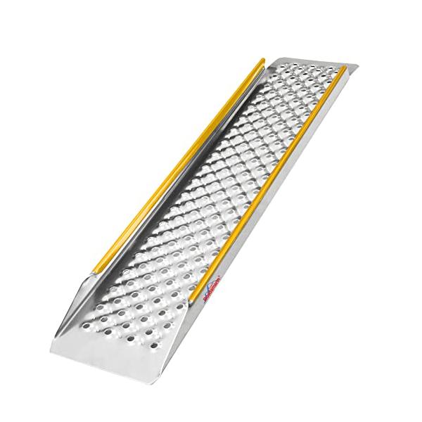 Ruedamann 長さ100cm*外幅21.5cm アルミラダーレール 耐荷重300kg バイクスロープ 軽量アルミラダー 滑り止めマット付き アル