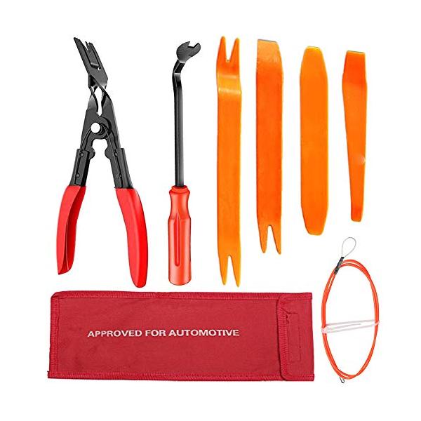 他サイト： ToBeBold 内張り剥がし クリッププライヤ クリップクランプ ツール ドライバー型 プライヤ 型 パネルはがし 収納袋付き レッドの商品画像