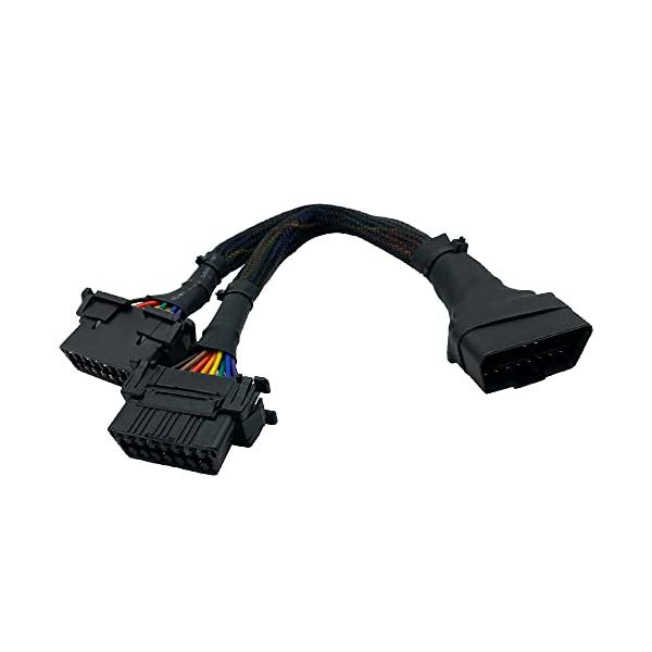 TKY OBD2用分岐ケーブル OBD2 ハーネス ケーブル 2分岐 分岐ハーネス 分岐 車 電源 接続 延長 コネクタ 16PIN