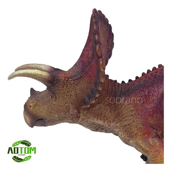 アオトモ 恐竜フィギュア ビニールモデル トリケラトプス 赤 FK
