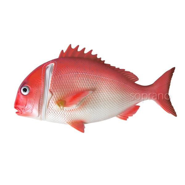 鯛ペンケース アカダイ 赤鯛 真鯛 ミニポーチ 魚ポーチ : ソプラノ