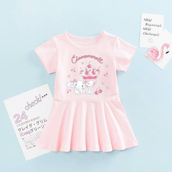 クロミちゃん ワンピース 子供 キッズ マイメロ 半袖 夏ワンピース