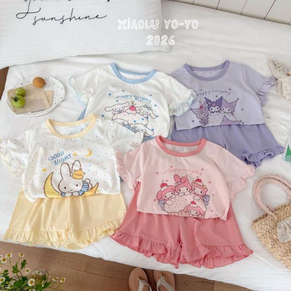 クロミ マイメロ シナモン 子供パジャマ 半袖 ショートパンツ 上下セット 女の子 夏服 かわいい ルームウェア プレゼント ギフト100/110/120/130/140/150CM