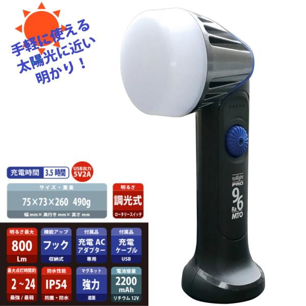 高演色 Ra96 充電式LEDライト TL800-96 : CarParts SORA(適格請求書