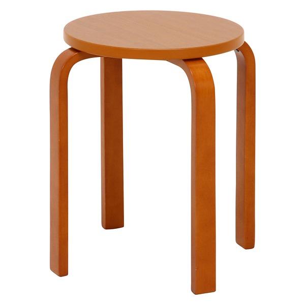 21/S6 木製曲脚イス ブラウン 丸 6個セット W330×D330×H440 木製