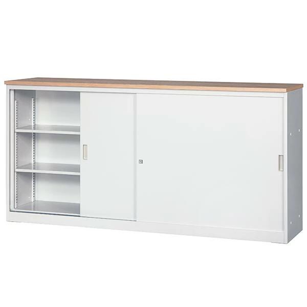 書庫型 ハイカウンター 鍵付 W1800 D450 H890 ホワイト色 書庫型 ハイカウンター 鍵付 W1800 D450 H890 ホワイト色