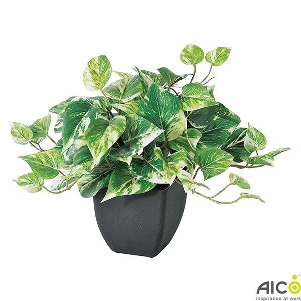 オフィスグリーン ポトスブッシュ H30×W45cm ポット付 人工観葉植物 プランター FGP-30A 卓上ポット フェイクグリーン アート オフィス家具 アイコ 法人様限定