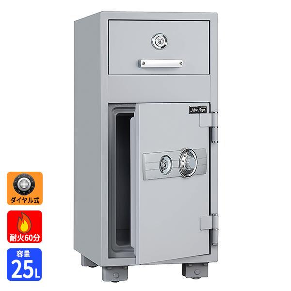 耐火金庫ダイヤル式　木箱入り 投入式 金庫 耐火金庫 ダイヤル+キー式 ダイヤル錠 90kg 投入金庫 耐火