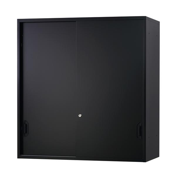 書庫 引き戸 上置用 ブラック スチール製 W900×D450×H1050mm