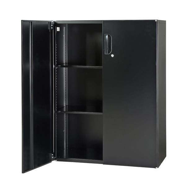 書庫 両開き 下置用 ブラック スチール製 W900×D450×H1050mm 