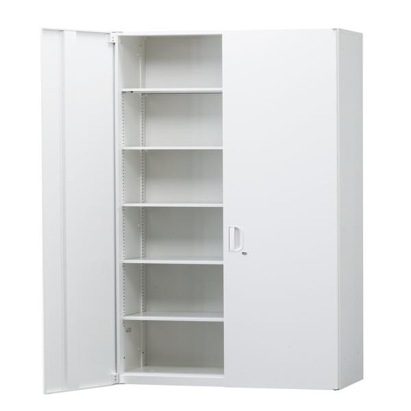 書庫 両開き スチール製 W900×D450×H2100mm 鍵付き キャビネット 