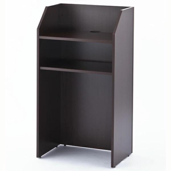 【特徴】■　講演や演説、司会やプレゼンテーション時に活躍の演説台です。■　天板にはPCやマイク等の設置用に配線穴が開いています。■　天板下には棚板があり、資料等が収納できます。【サイズ】W600xD400xH1100mm有効寸法：天板W56...