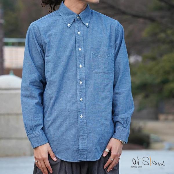 orSlow（オアスロウ） シャツ メンズ スモールチェック インディゴ