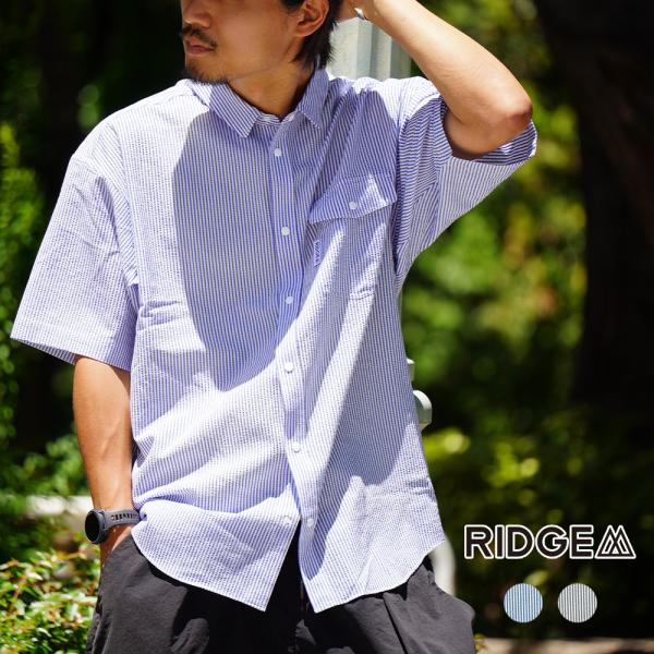 リッジマウンテンギア シャツ メンズ メンズ ベーシック ショート スリーブ シャツ ストライプ RIDGE MOUNTAIN GEAR TOP007 正規取扱品