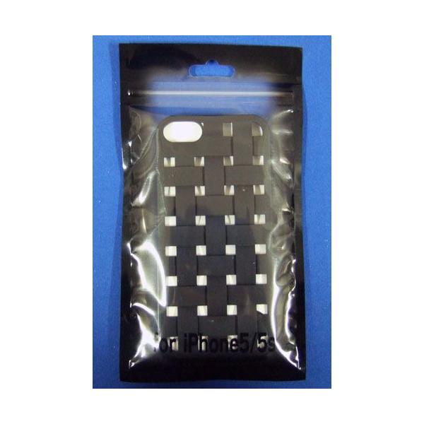 iPhone5 5s�p �f�U�C���P�[�X �҂ݍ��� �o�X�P�b�g �u���b�N (�G��)