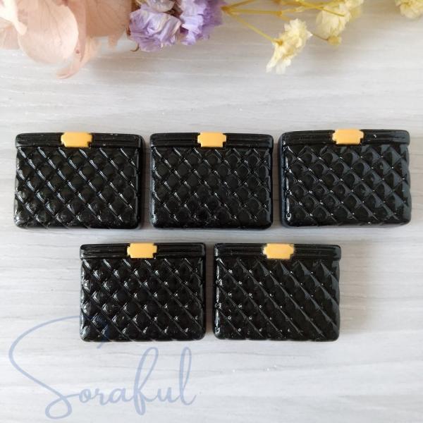 デコパーツ 大人可愛いアイテムシリーズ ハンドバッグ 5個 貼付けパーツ D-0155