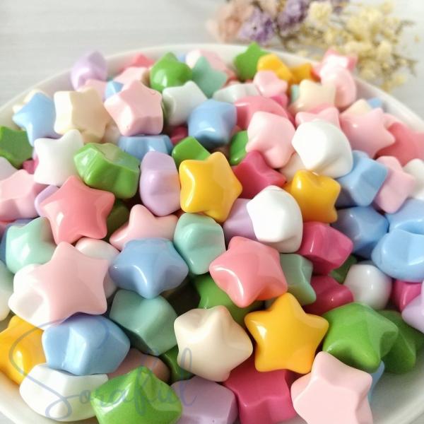 デコパーツ ぷるるんスター 星 ツヤ 10個 貼付けパーツ D-0198