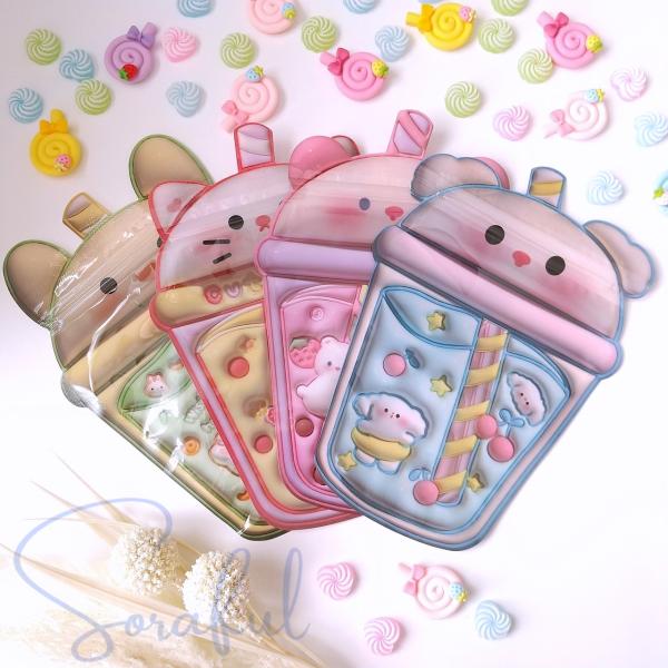 ラッピング資材 3D風 ドリンク柄 ジップロック ジッパーバッグ