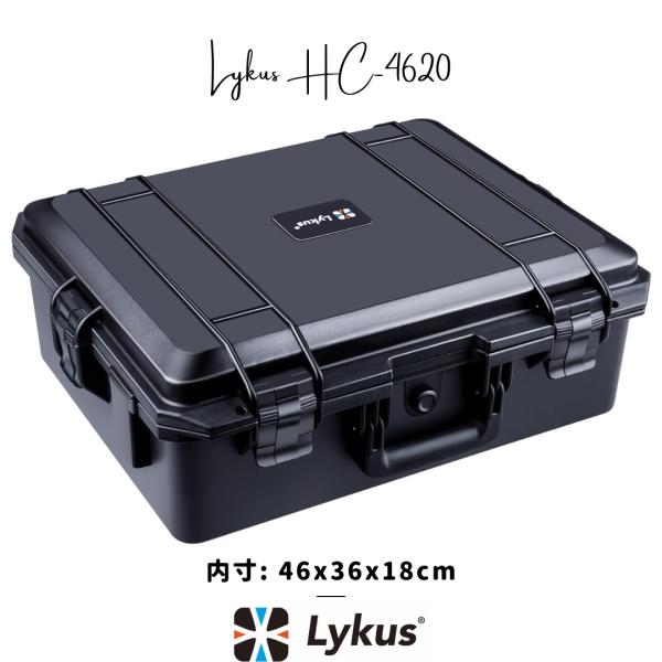 Lykus HC-4620 防水防塵 プロテクターケース 格子状カットスポンジ内蔵 内寸:46x36x18cm ノートPC ドローン カメラ レンズ タブレット SGS認証 IP67級