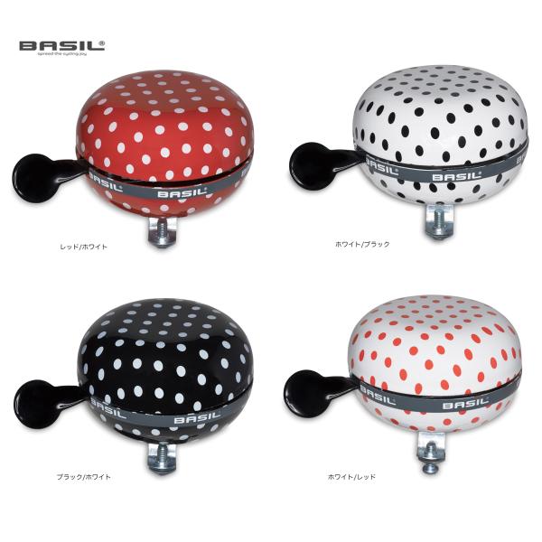 (アウトレット品)BASIL　バジル　ビッグベル ポルカドット■オランダデザインのバイクベルです。■直径：80mm