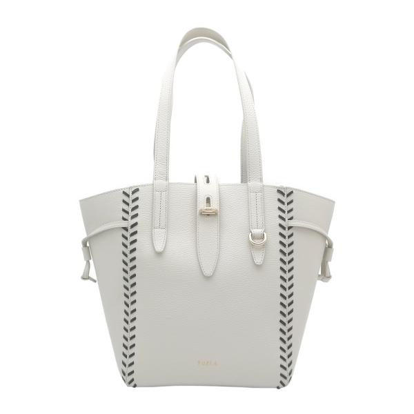 FURLA NET M トートバッグ ホワイト FURLA フルラ NET M TOTE ネット トートバッグ ロゴ レザー