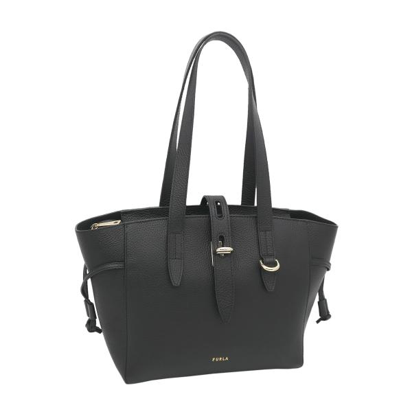 ハンドルスカーフ付】FURLA フルラネットミニ トート 黒 2wayバッグ