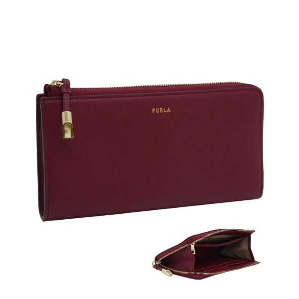 【2025年秋冬 新作】 フルラ Furla Goccia ジップアラウンド L CILIEGIA d ダークレッド WP00471_BX3036_1007_CGQ00 ゴチャ L字ファスナー 長財布 レディース 【新品 新作 未使用 正規品】 sorfege_furla-wp00471-bx3036-