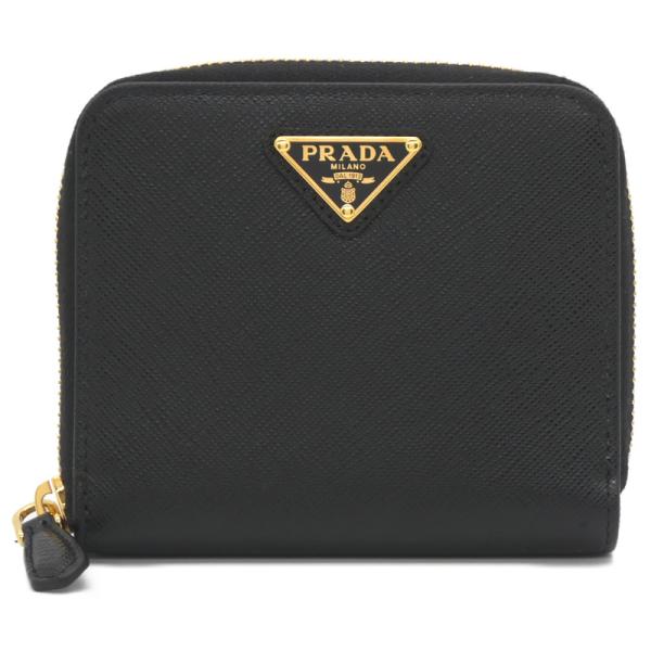 美品⭐︎PRADA サフィアーノ トライアングル レザー ブラック PRADA プラダ サフィアーノ トライアングル レザー