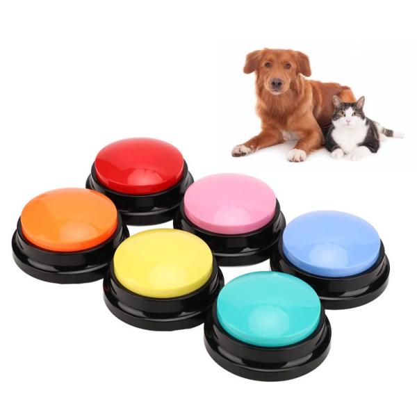 【商品名】　犬用 の録音ボタン、6個トレーニングブザー、ペット 知育 おもちゃ、犬のトークボタン、音声録音ボタン、犬用 ペット用録音ボタン、30秒録音  【商品説明】　・クリアな録音: 犬の通信ボタンでクリアな録音が可能。録音ボタンをカスタ...