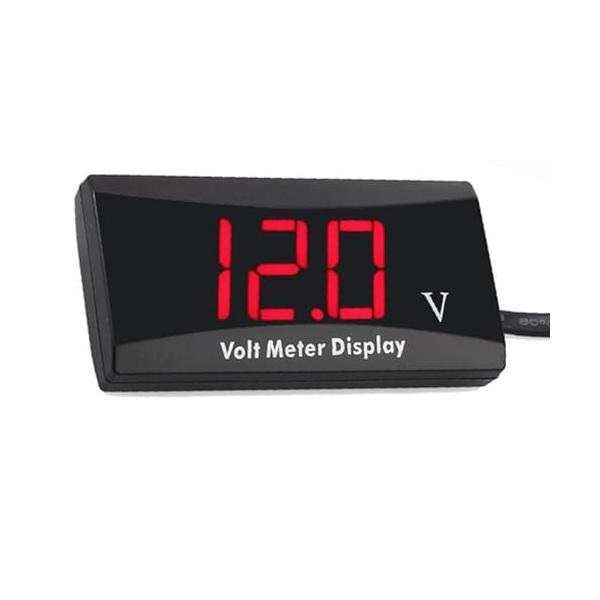 YFFSFDC バイク 電圧計 12V デジタル電圧計 車両電圧計 防水 コンパクト LED表示パネルメーター オートバイ スクーター用 小型電圧計 低電圧警報機能