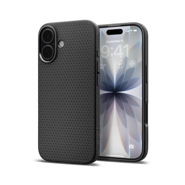 Spigen 【創業18年の技術力】 iPhone 17 ケース 米軍MIL規格 ストラップホール マット TPU 耐衝撃 リキッド・エア (マット・ブラック) ACS09977