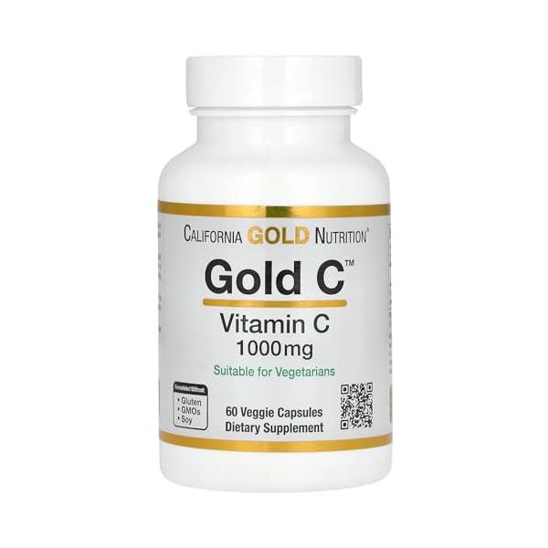 他サイト： California Gold Nutrition, Gold C（ゴールドC）、ビタミンC、1,000mg、ベジカプセル60粒の商品画像