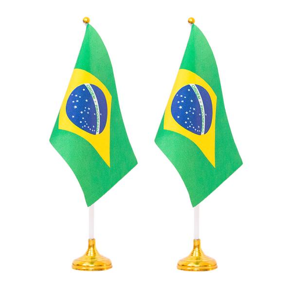 置き型 手持ち2WAYブラジル国旗 2個セット 33cm ブラジルグッズ